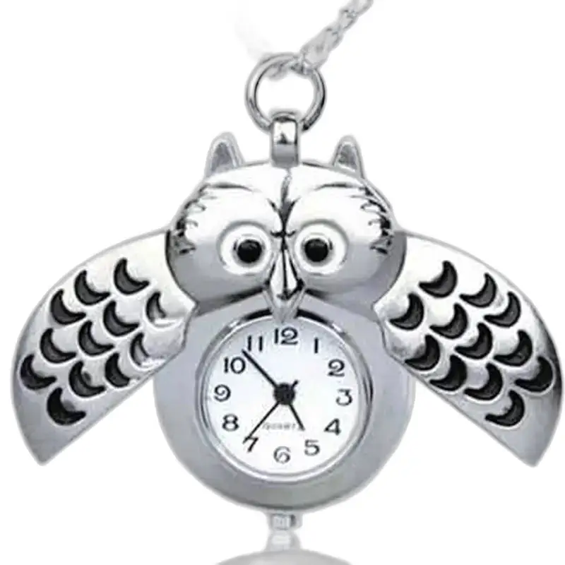 Collier Montre Hibou élégant en Plusieurs Couleurs - Noir