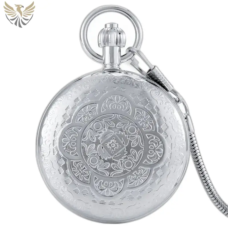 Montre à Gousset Argent Automatique Oriental Flower