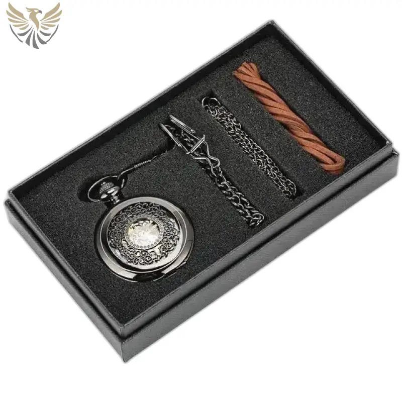 Montre à Gousset Black Flower Chic