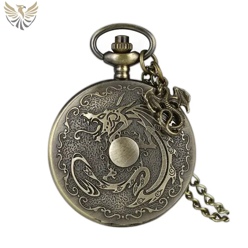 Montre à Gousset Collier Style Fantaisie Bronze