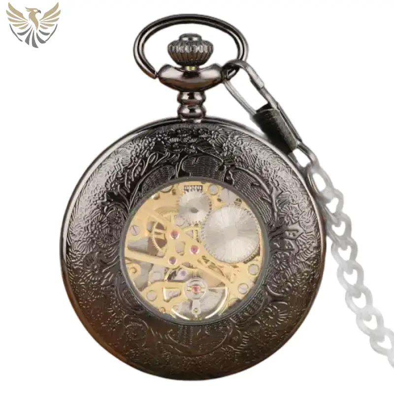 Montre à Gousset Dark Machine Illusion avec mécanisme visible et design orné