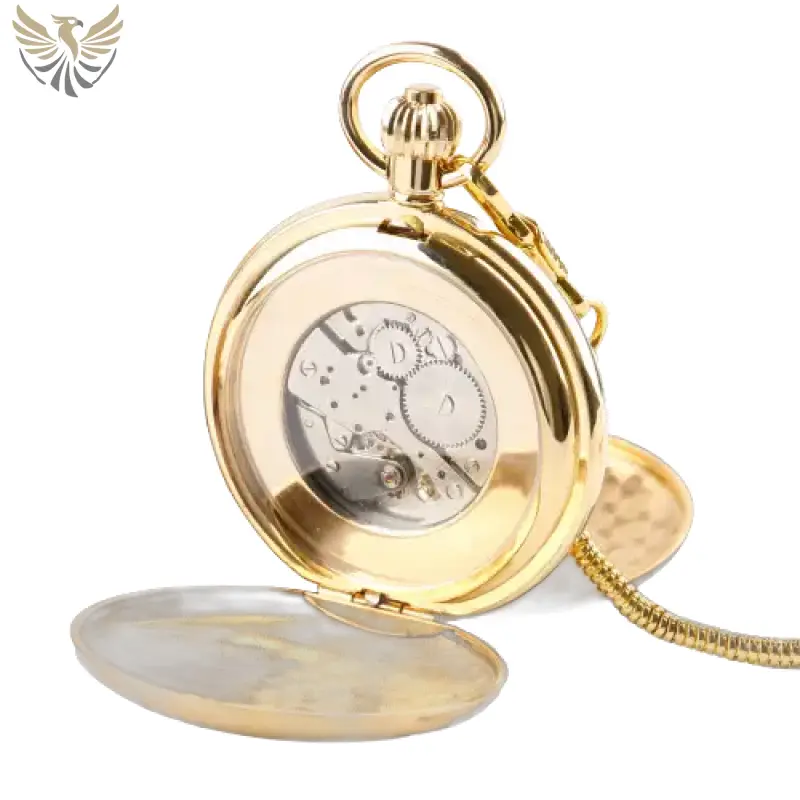 Montre à gousset Double Luxury Complication avec mécanisme exposé en or
