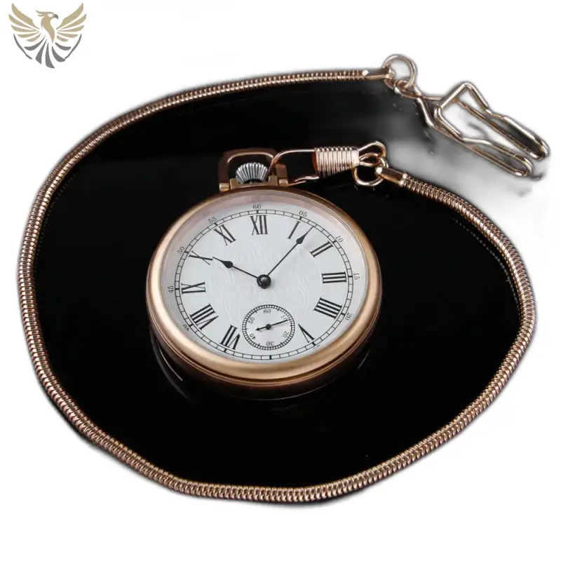Montre à gousset Élégant mirror or mécanique avec chaîne en antique or