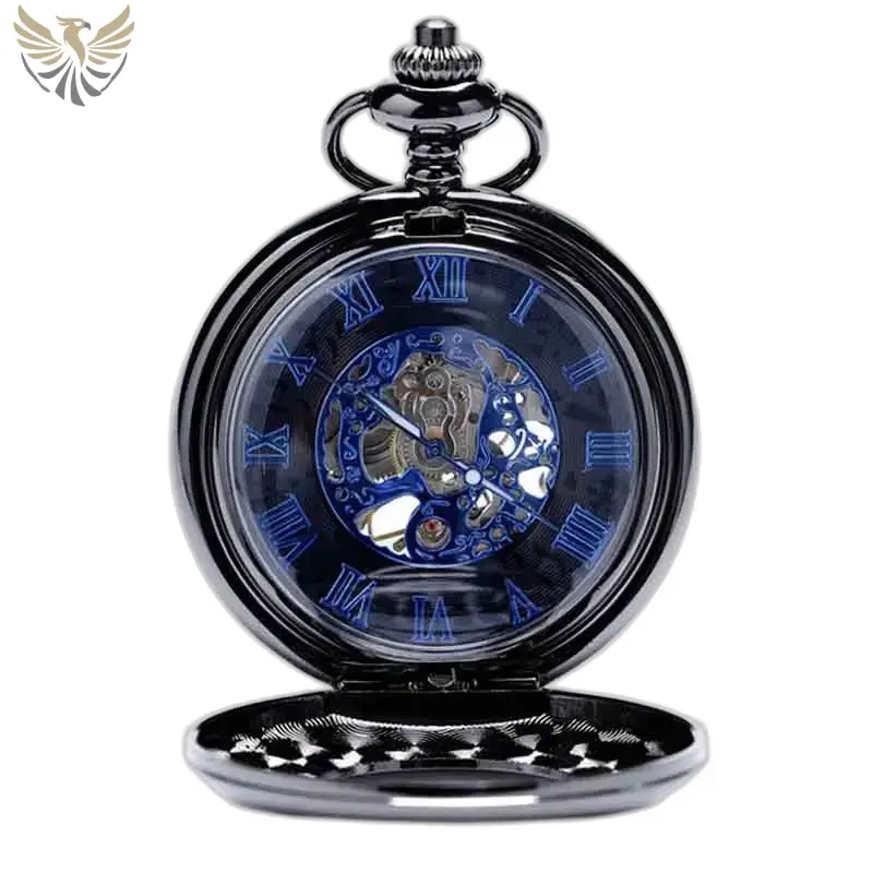 Montre à Gousset élégante pour Homme avec design unique et boîtier noir squeletté