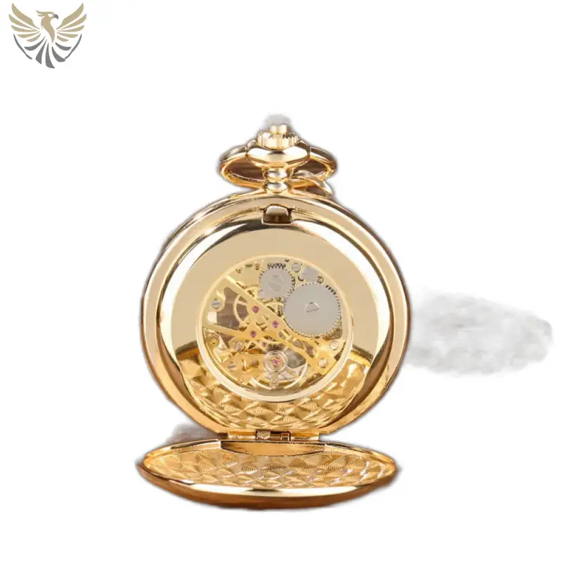 Montre à gousset Golden Memory Luxe ouverte avec un design élégant en or