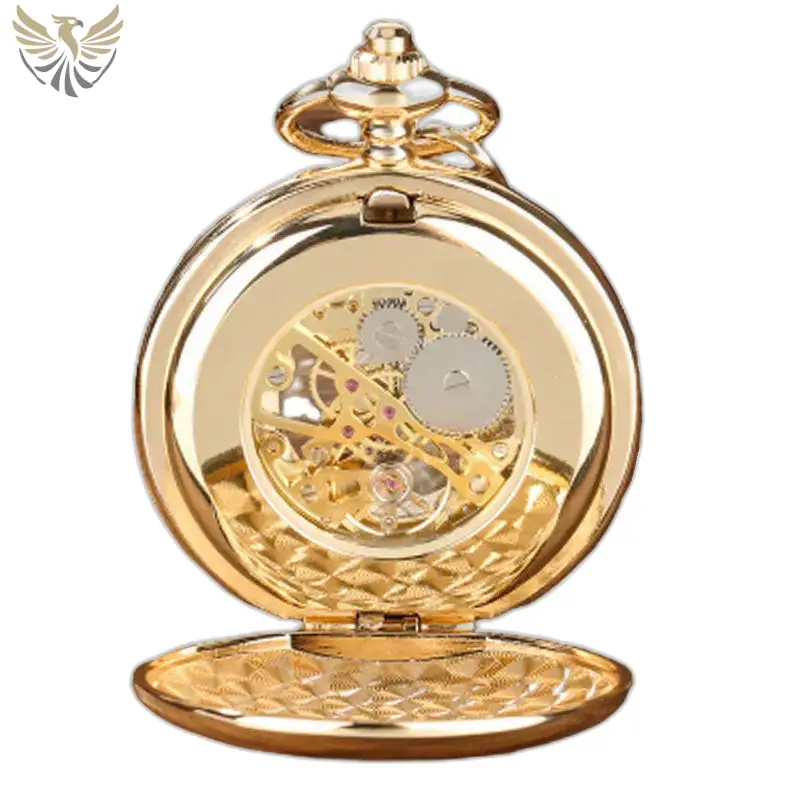 Montre à Gousset Golden Memory Luxe avec un élégant cadran doré et design mécanique