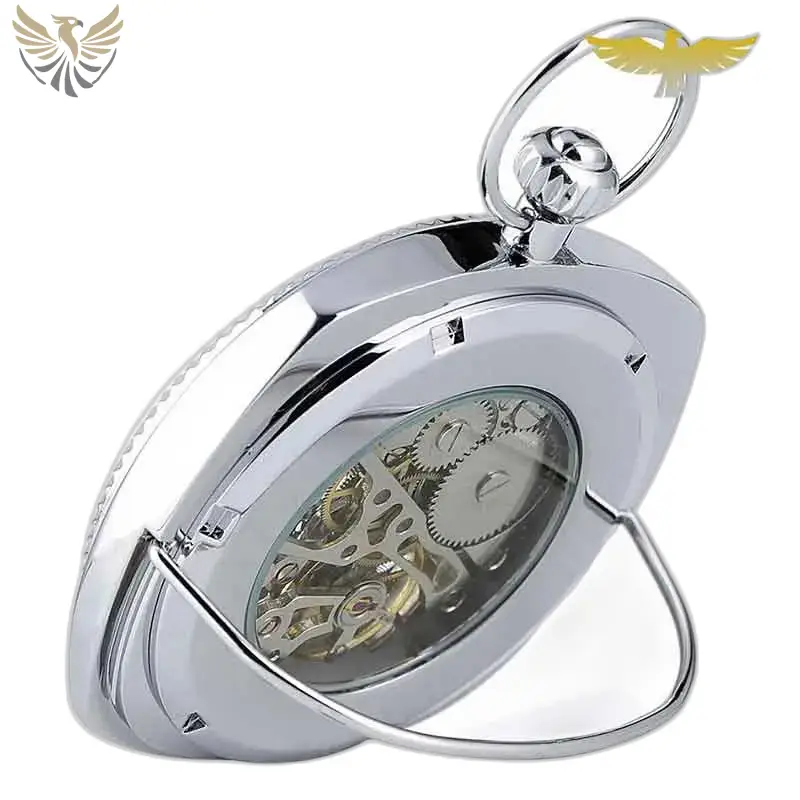 Montre à Gousset Homme Chic Argent, élégant gousset mécanique à remontage en argent