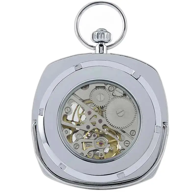 Montre à gousset Homme Chic Argent avec mécanisme à remontage visible