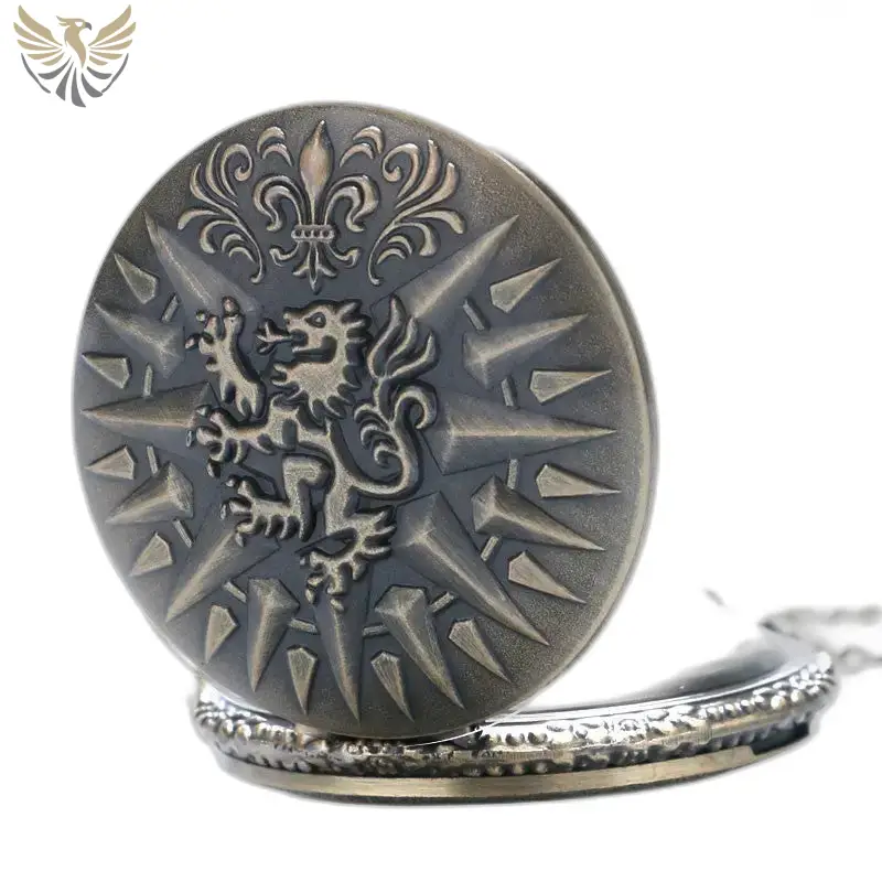Montre à Gousset Lion D’or inspirée de Game of Thrones avec design orné