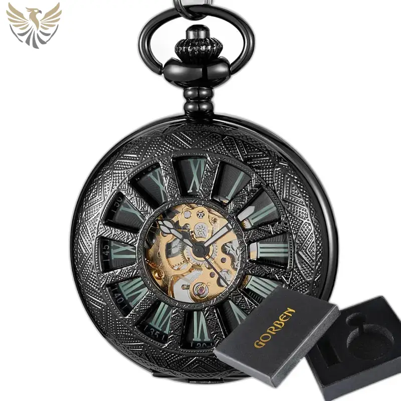 Montre à Gousset Lumineuse Evil Flower montre en fer noir élégante et vintage