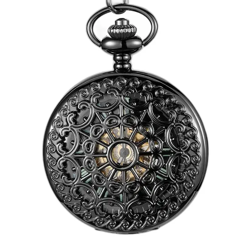 Montre à Gousset Lumineuse Spider Ruins avec un design noir orné élégant