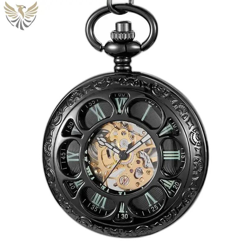 Montre à Gousset Lumineuse Spider Ruins avec un cadran noir et design élégant