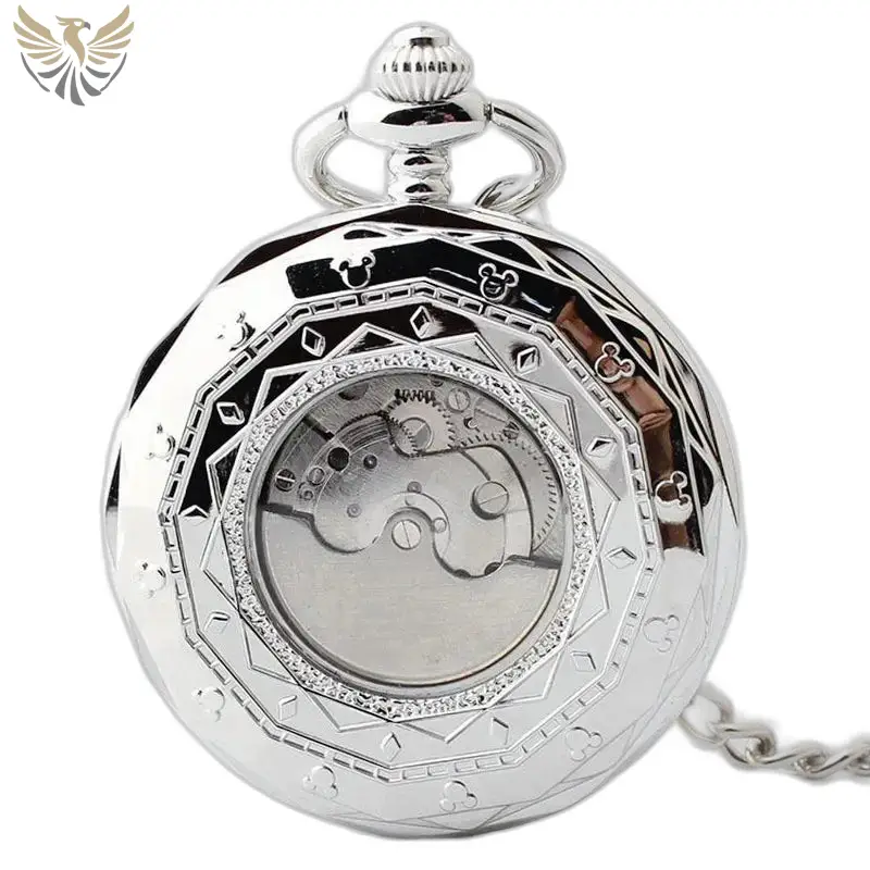 Montre à gousset Lune Luxe Homme Femme avec mécanisme visible et phase lunaire