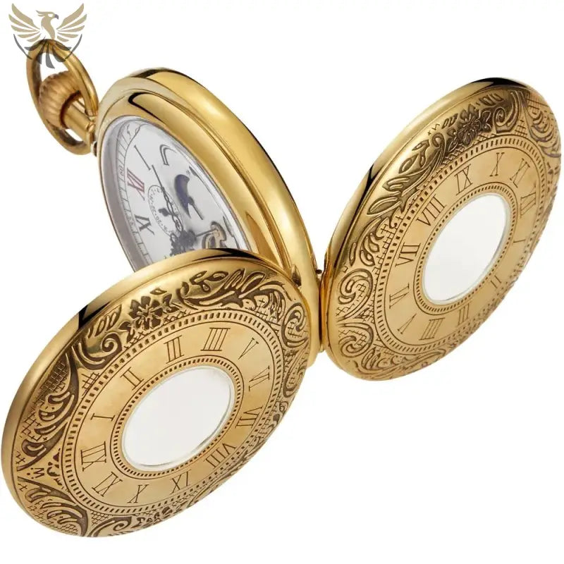 Montre à gousset Luxe Double Demi Chasseur avec un beau cadran en or