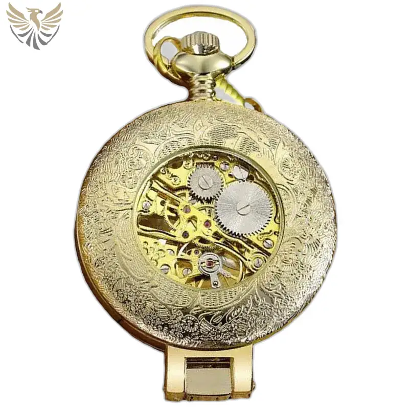 Montre à gousset Luxe Marque Orkina Argent avec un mouvement mécanique doré