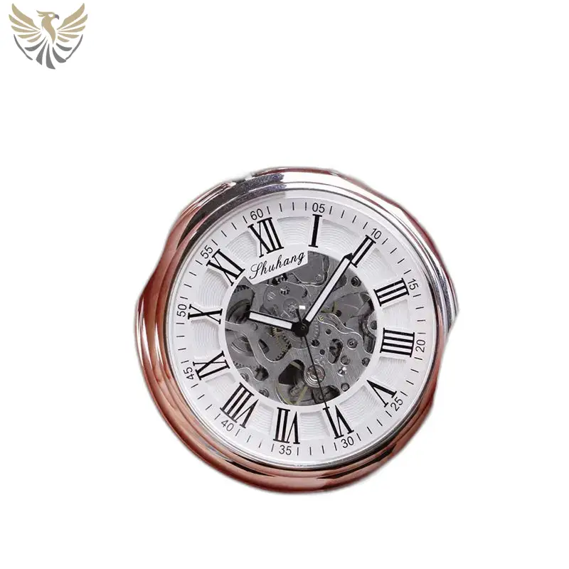 Montre à Gousset Mécanique Argent avec Cadran Ouvert et design squeletté élégant