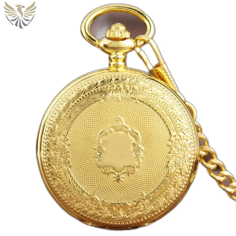 Montre à Gousset Mécanique Bronze Héritage avec un design en ornementation dorée