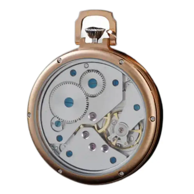 Montre à gousset Mécanique Gold Vintage avec un mouvement horloger exposé élégant