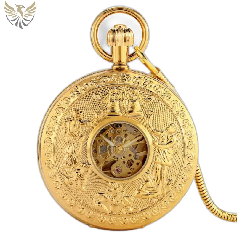 Montre à gousset Mécanique Golden Bell Luxe avec un design en or élégant