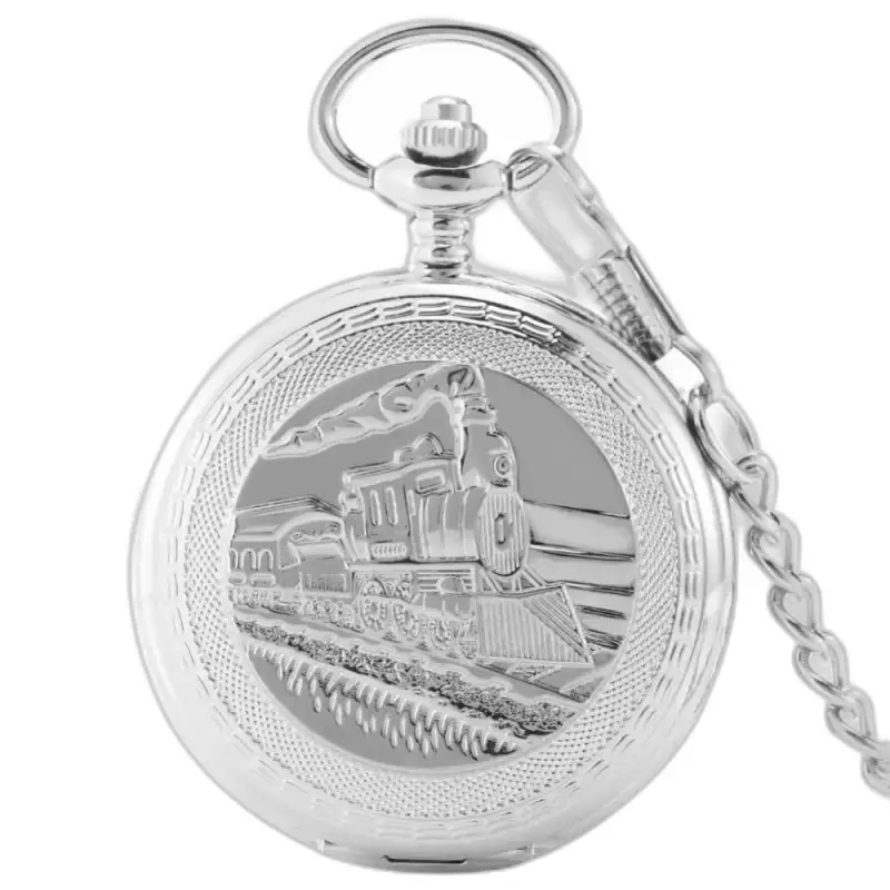 Montre à Gousset Mécanique Locomotive Regal Luxe en argent, élégante et sophistiquée