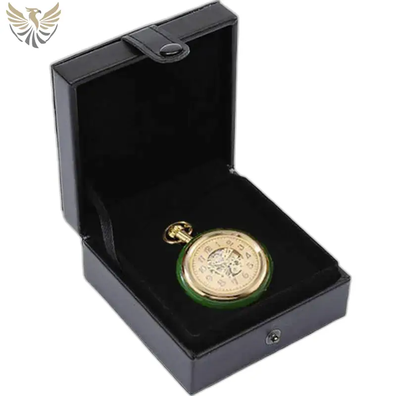 Montre à gousset mécanique luxe chic homme or offrant un cadran doré et vert