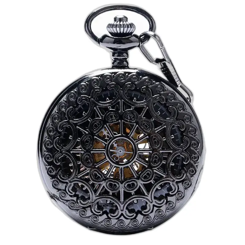 Montre à gousset mécanique à remontage luxe steampunk avec mouvement mécanique orné