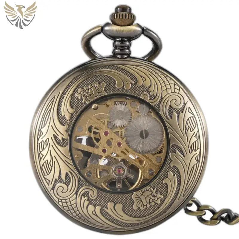 Montre à gousset ornée en bronze, modèle navigation mécanique remontage manuel vintage