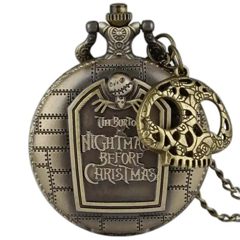Montre à Gousset Nightmare Before Christmas avec charm skull élégant
