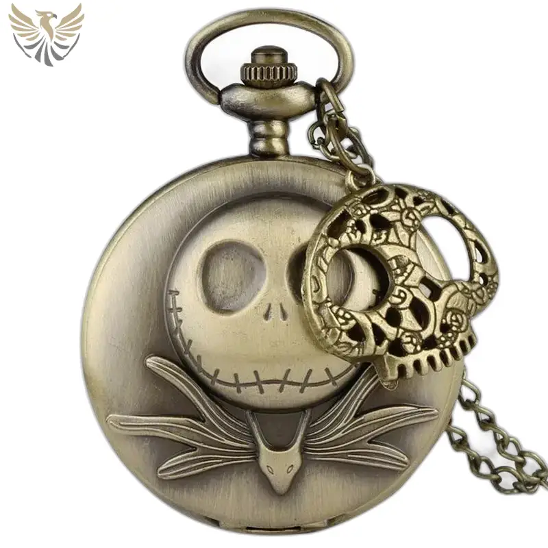 Montre à gousset vintage avec design Jack Skellington, thème Nightmare Before Christmas