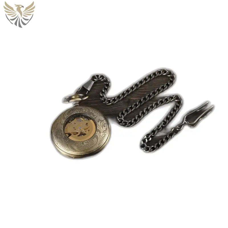 Montre à Gousset Poche Luxury Gold Relief ornée, idéale pour un style chic