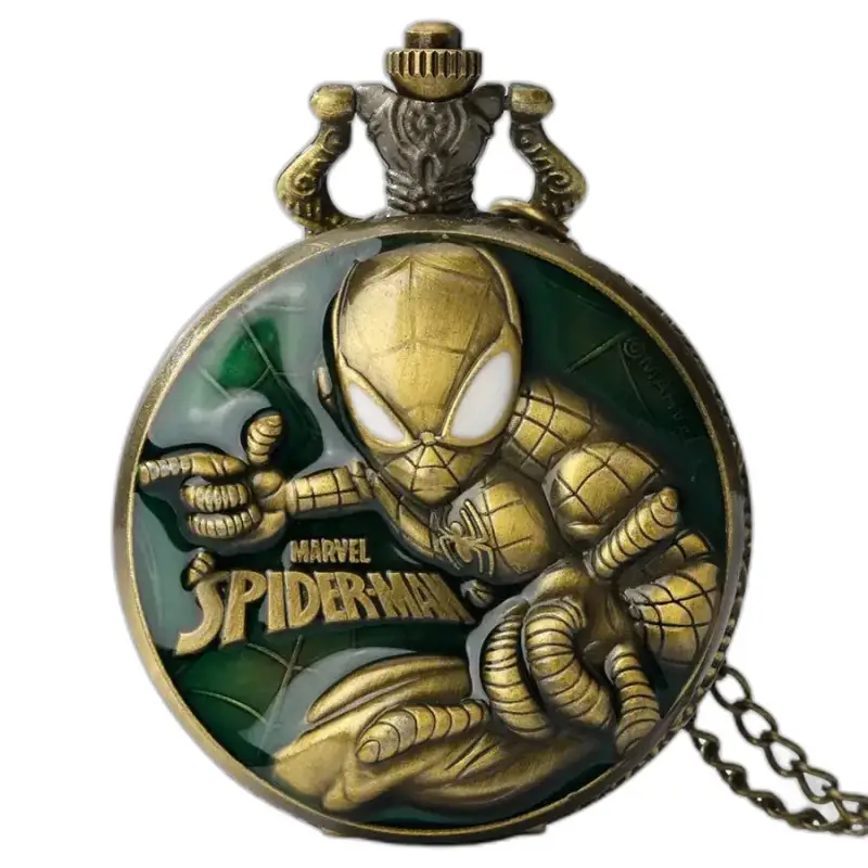 Montre à gousset Quartz Marvel Spider Man Vintage avec design unique et nostalgique