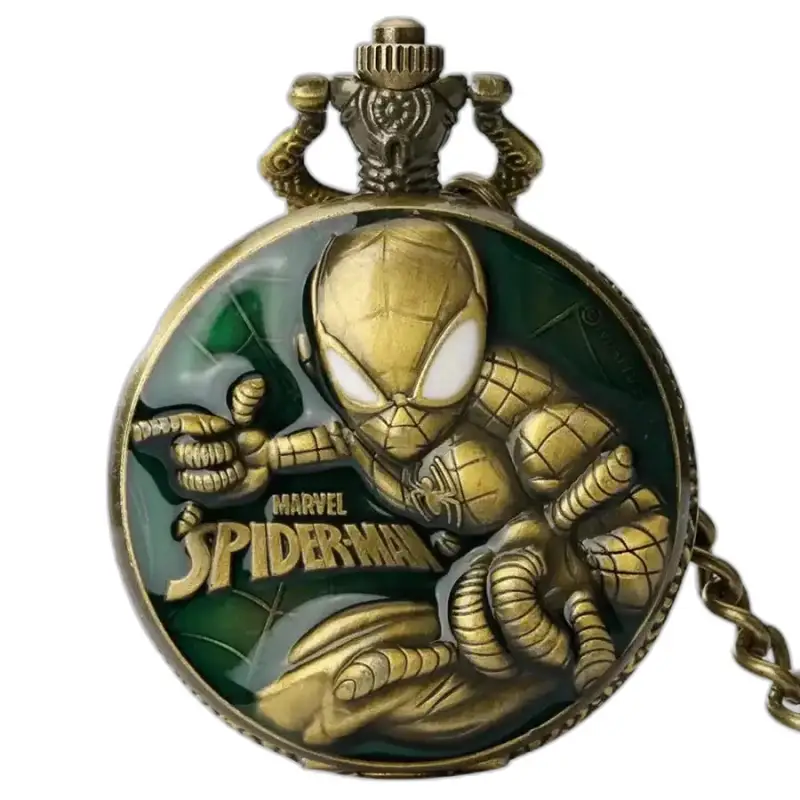 Montre à gousset Quartz Marvel Spider Man Vintage avec design tendance et unique