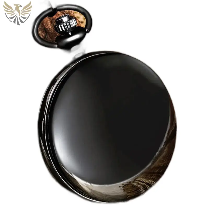 Montre à Gousset Quartz Moderne Chic avec boîtier arrière noir élégant