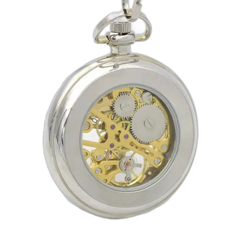 Montre à gousset Romaine Mécanique Luxe avec un design argenté élégant