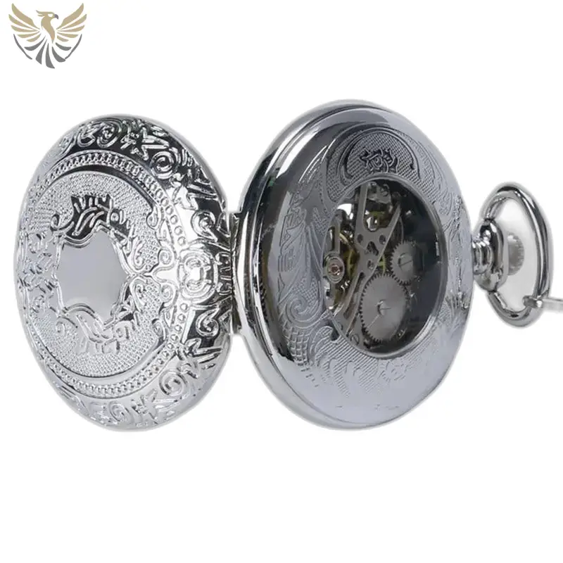 Montre à gousset Royal Silver avec mécanisme visible et boitier chic en chasseur