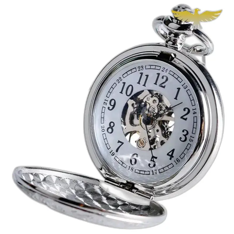 Montre à gousset Royal Silver avec mécanisme exposé et un design chic