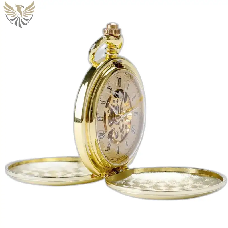 Montre à gousset or en style chic avec double clapet pour homme élégant