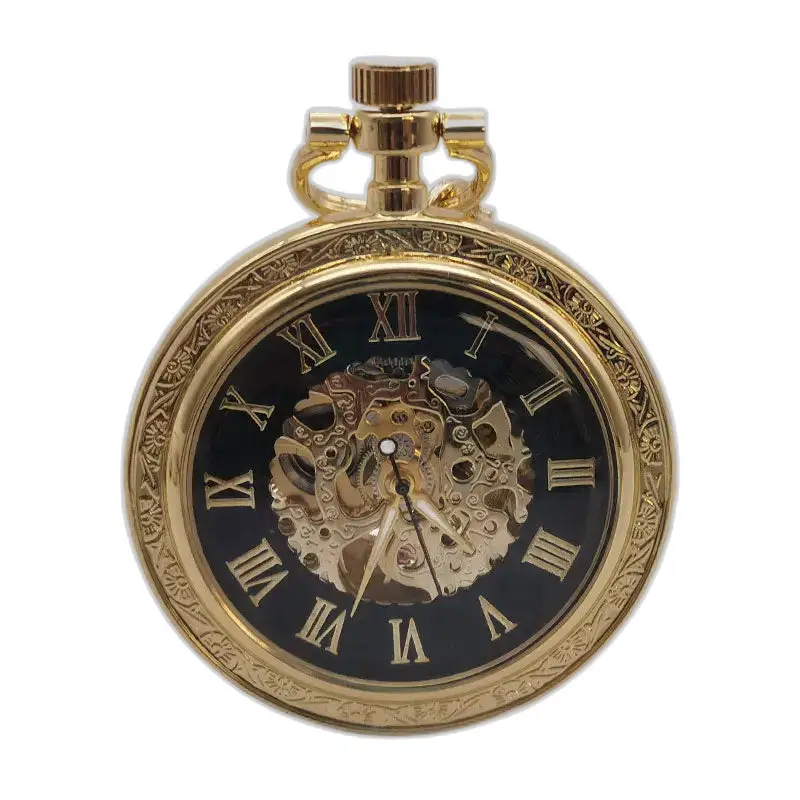 Montre à Gousset Vintage Cadran Ouvert Remontage Automatique en or avec poche mécanique