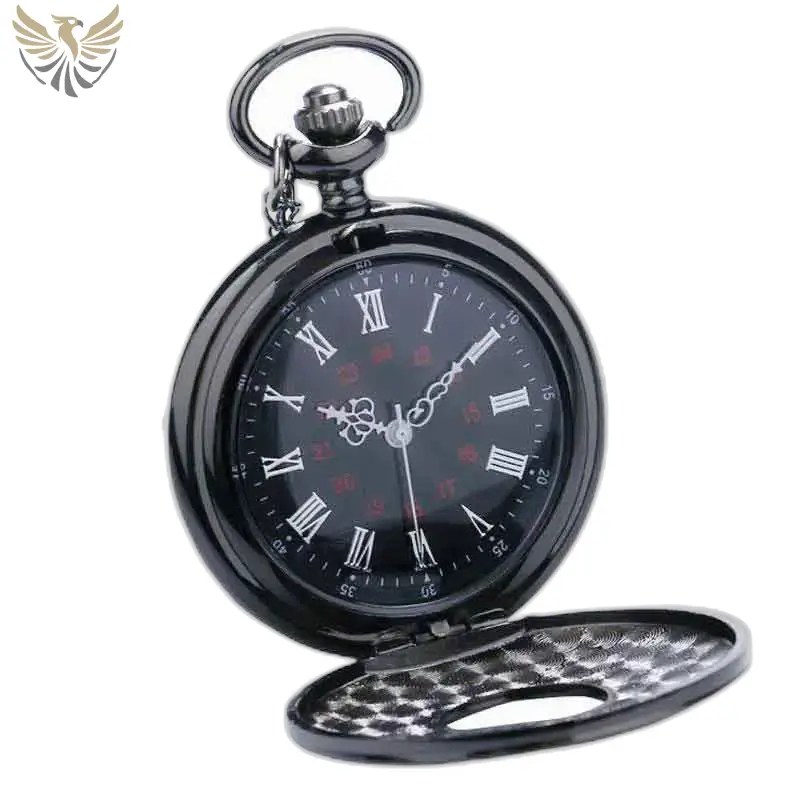 Montre à Poche à Gousset Steampunk Cobalt, montre noir avec chiffres romains raffinés