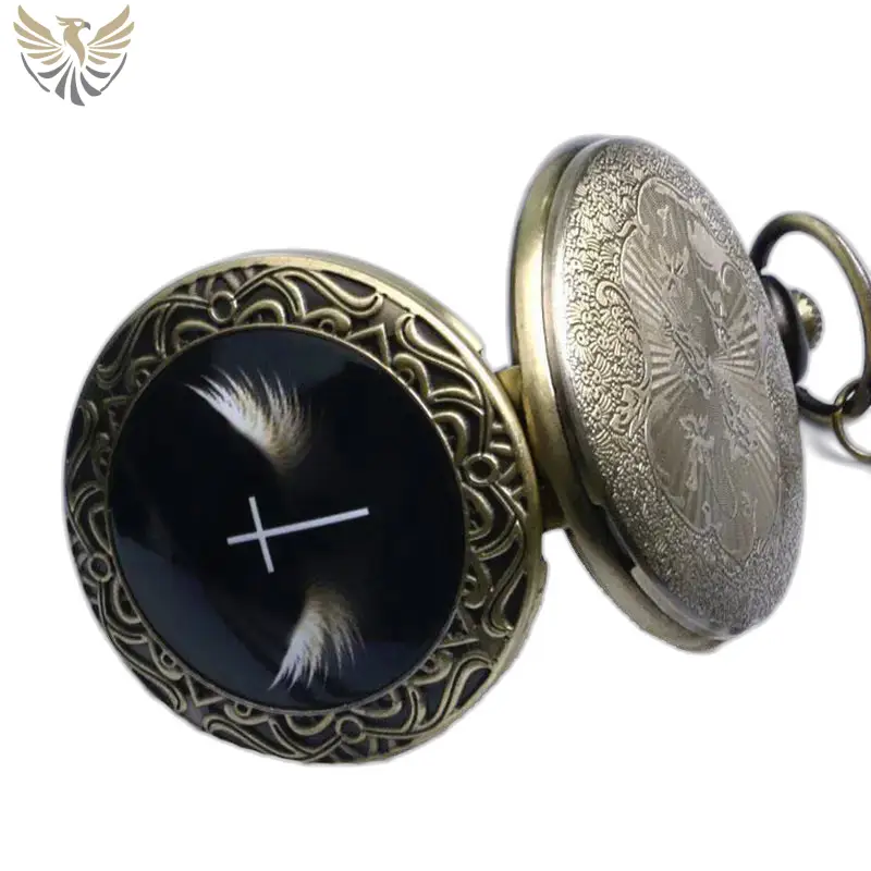 Montre Collier Aile des Anges Tendance, montre collier en bronze ornée