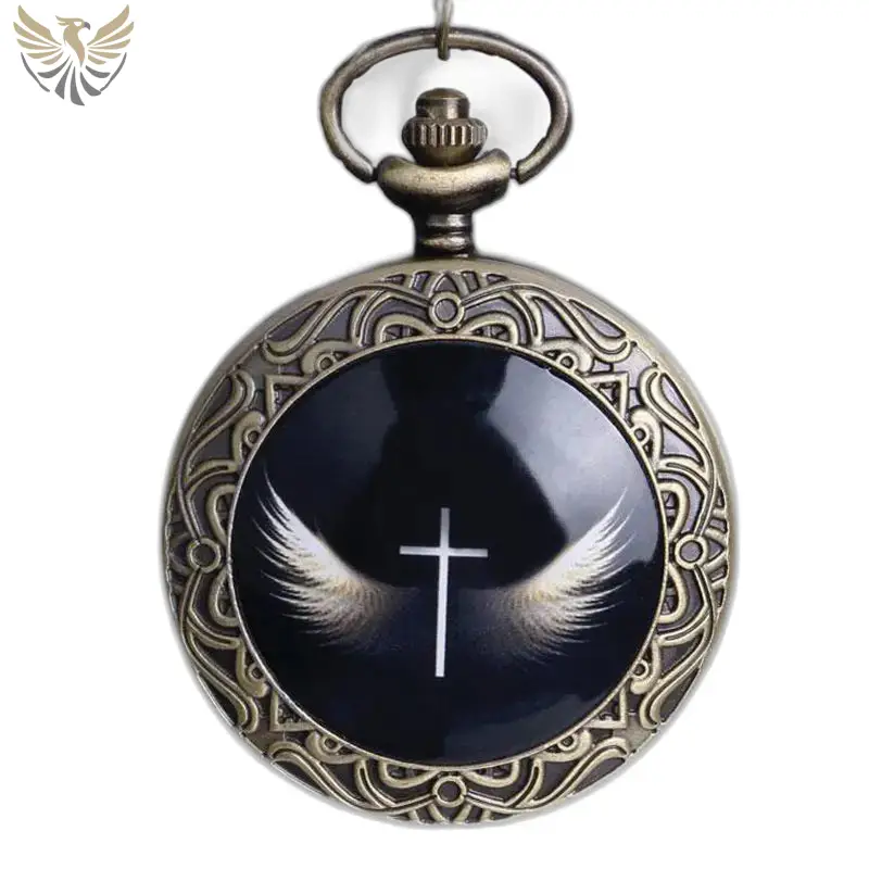 Montre Collier Aile des Anges Tendance avec montre collier vintage, croix et ailes