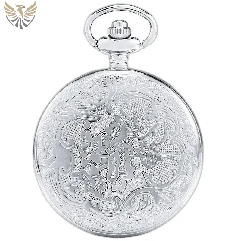 Montre Collier Celtic Rope Classique Argent avec gravures florales en argent