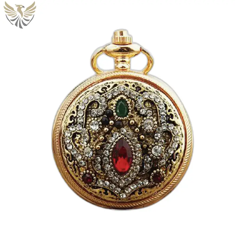 Montre Collier Chic Royale pour Homme Femme avec montre collier en or et pierres précieuses