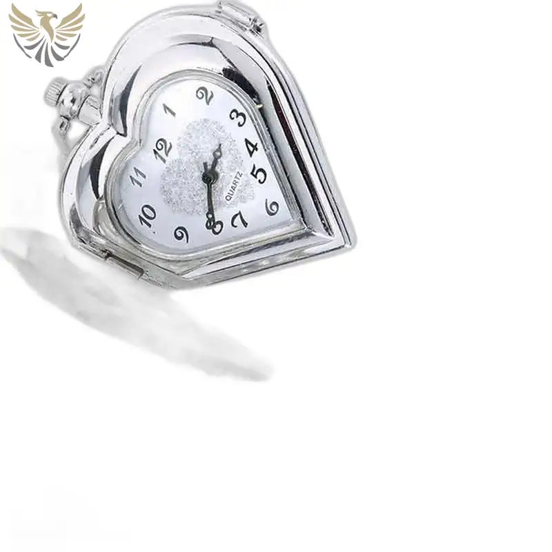 Montre Collier Cœur Photo en Argent Luxe avec un design de montre pendentif en cœur