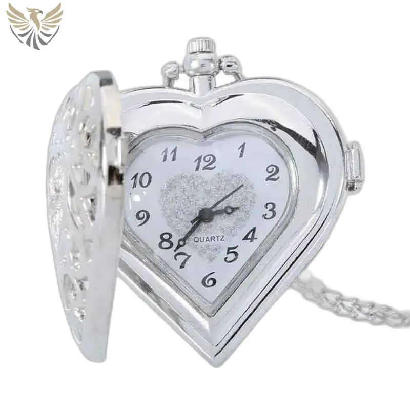 Montre Collier Cœur Photo en Argent Luxe avec un design en forme de cœur