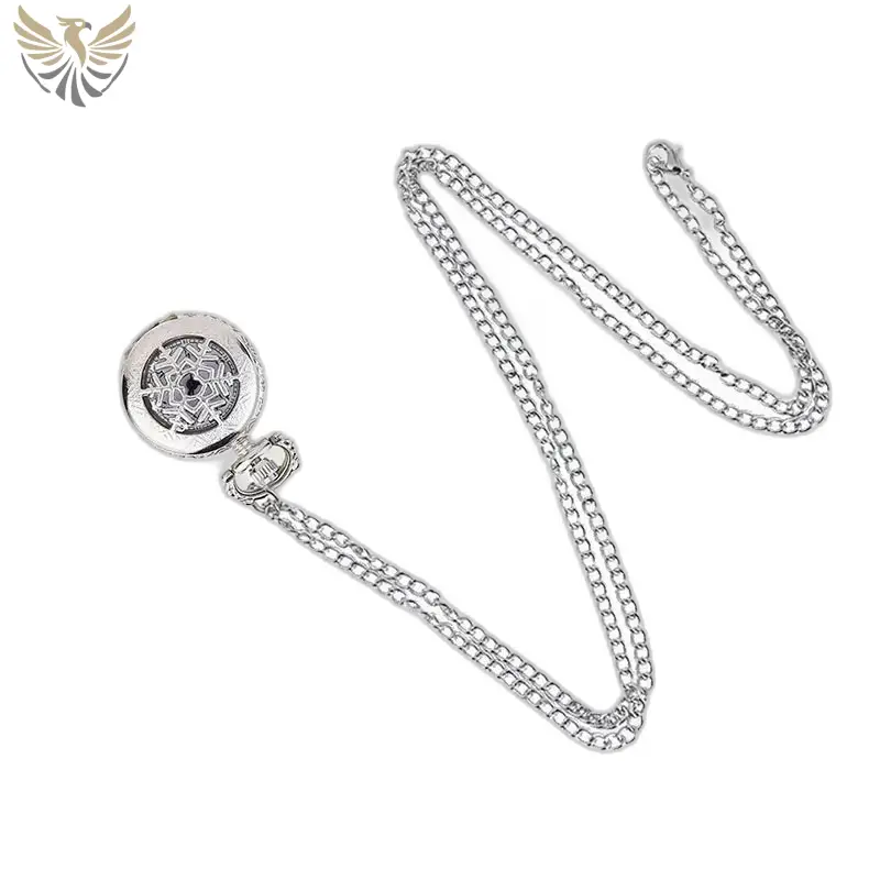 Montre Collier Flocon Chic Argent pour Homme et Femme avec pendentif de montre élégante