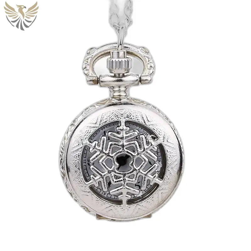 Montre collier flocon Chic Argent avec un élégant motif de flocon en argent
