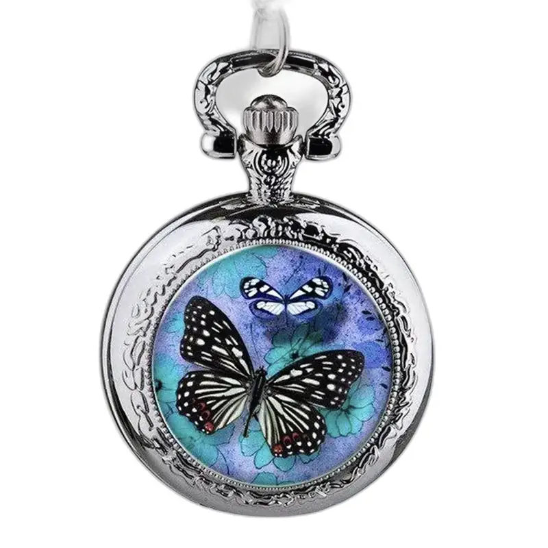 Montre collier papillons en acier inoxydable avec design élégant de papillon