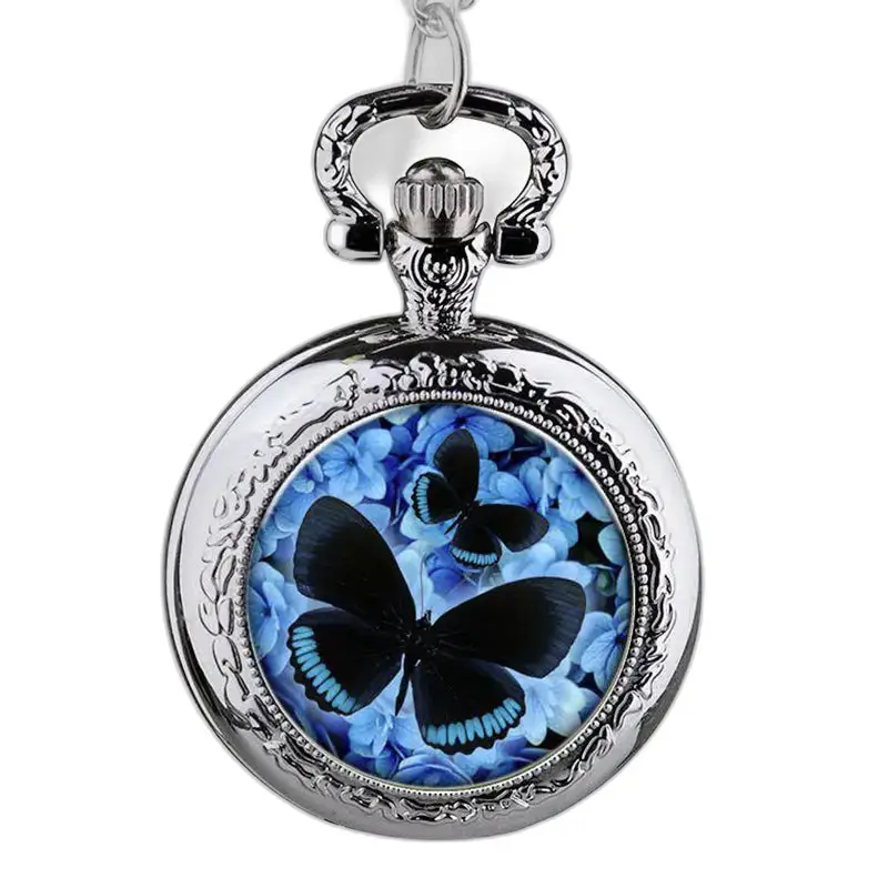 Montre Collier Papillons élégante en acier inoxydable avec design de papillon