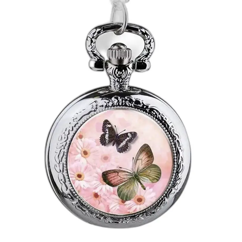 Montre Collier Papillons en acier inoxydable avec design de papillon élégant
